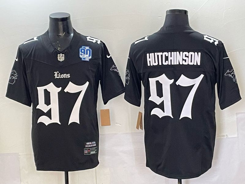 Men 2025 Detroit Lions #97 Hutchinson Black 7th generation Nike Limited NFL Jersey style 03
